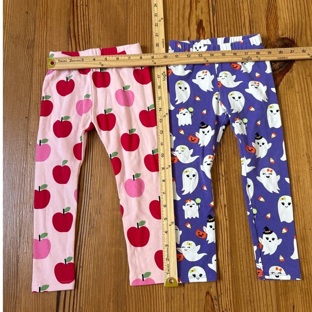 Gymboree Leggings Kids Pink Purple Apple Ghost Halloween 2-Pack SIZE 4T